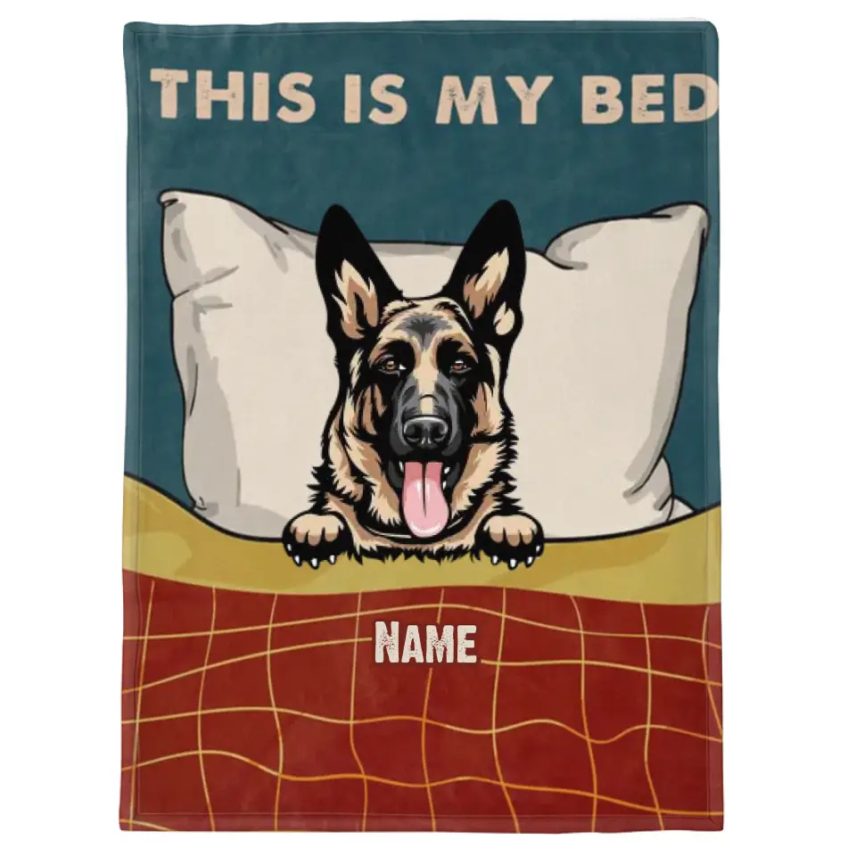 This Is My Bed Dog Personalized Fleece Blanket
