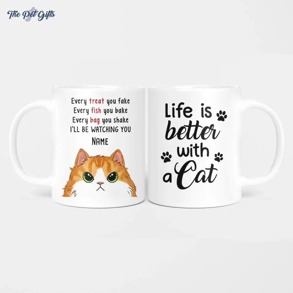 Cat Will Be Watching You Personalized Ceramic Mug