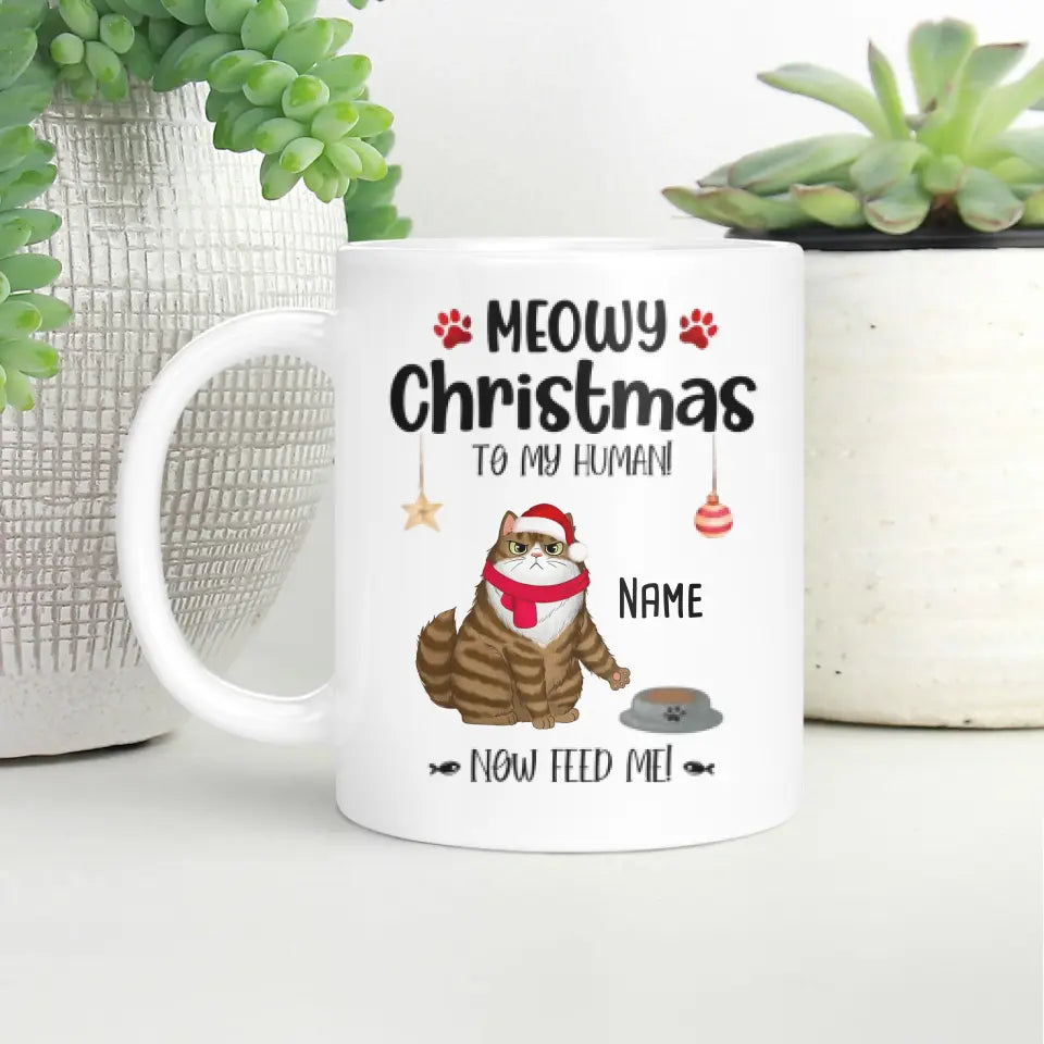 Meowy Christmas To My Human Personalized Ceramic Mug