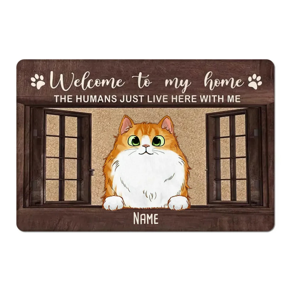 Welcome To Our Home Cat Personalized Doormat