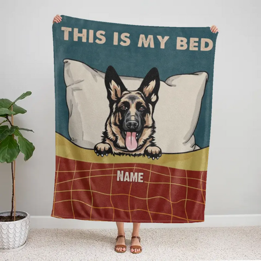 This Is My Bed Dog Personalized Fleece Blanket