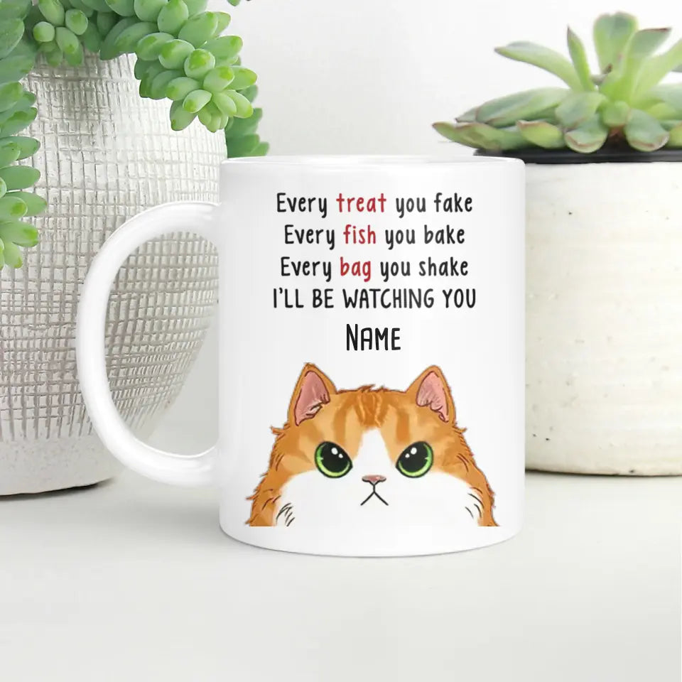 Cat Will Be Watching You Personalized Ceramic Mug