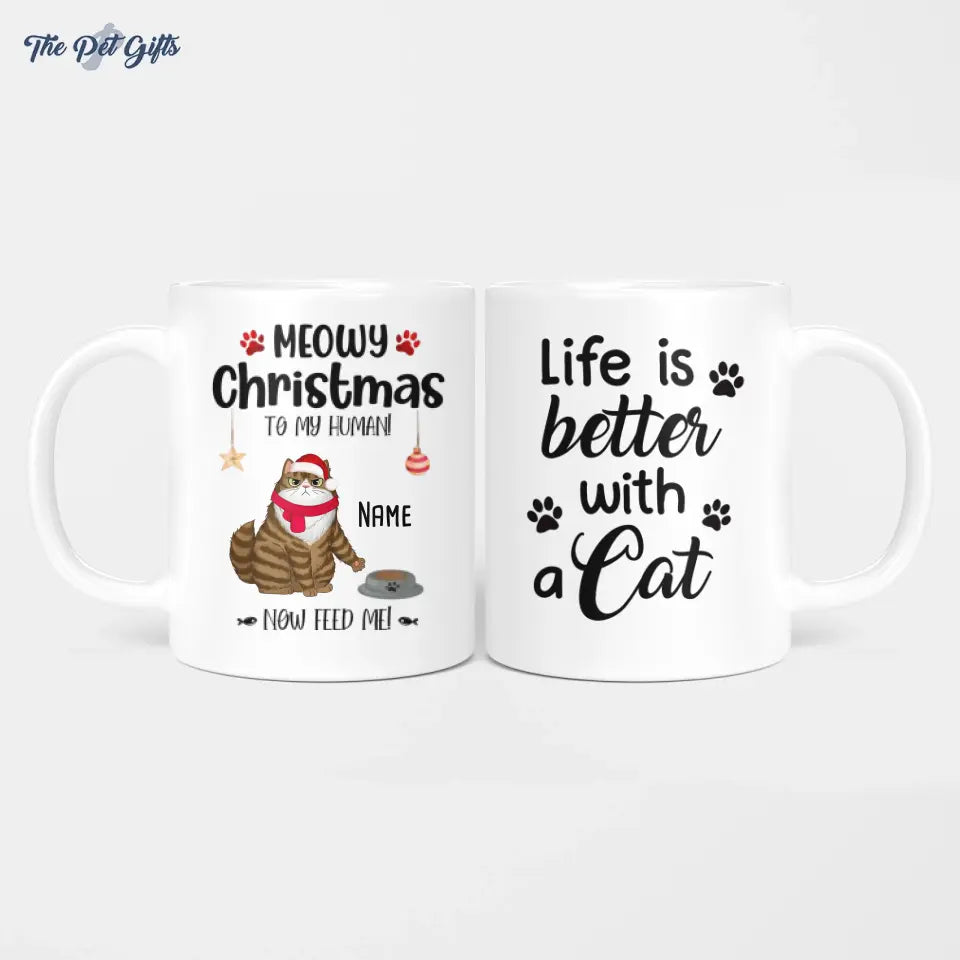 Meowy Christmas To My Human Personalized Ceramic Mug