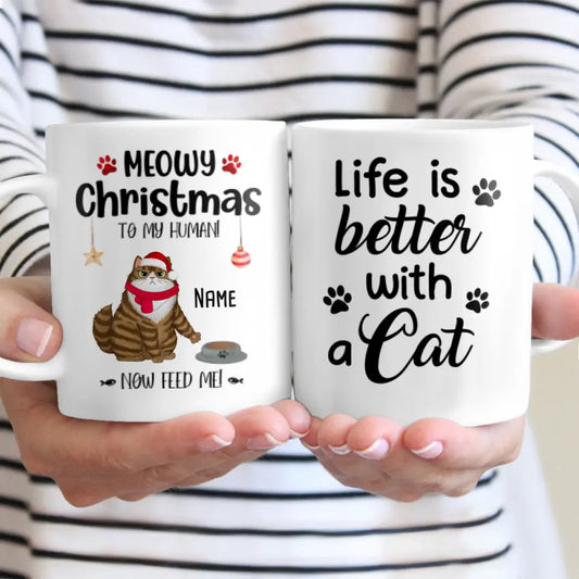Meowy Christmas To My Human Personalized Ceramic Mug