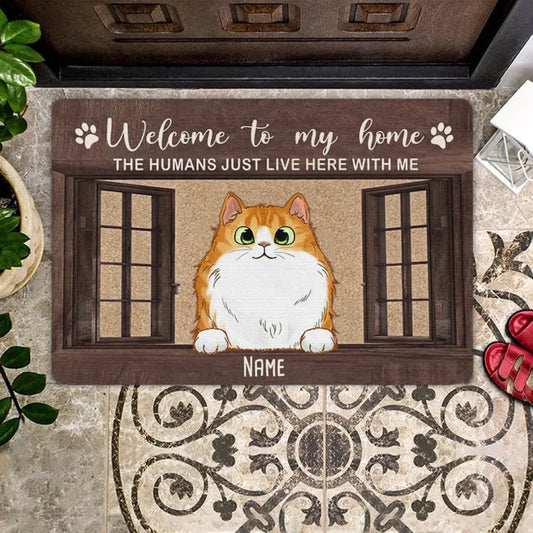 Welcome To Our Home Cat Personalized Doormat