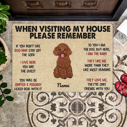 When Visiting My House Dog Personalized Doormat