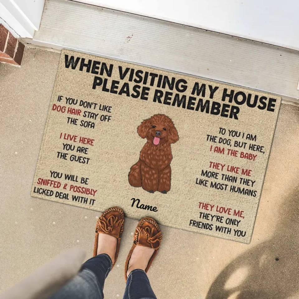 When Visiting My House Dog Personalized Doormat