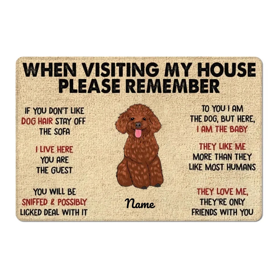 When Visiting My House Dog Personalized Doormat