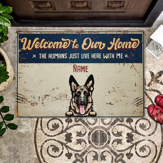 Welcome To Our Home Dog Personalized Doormat