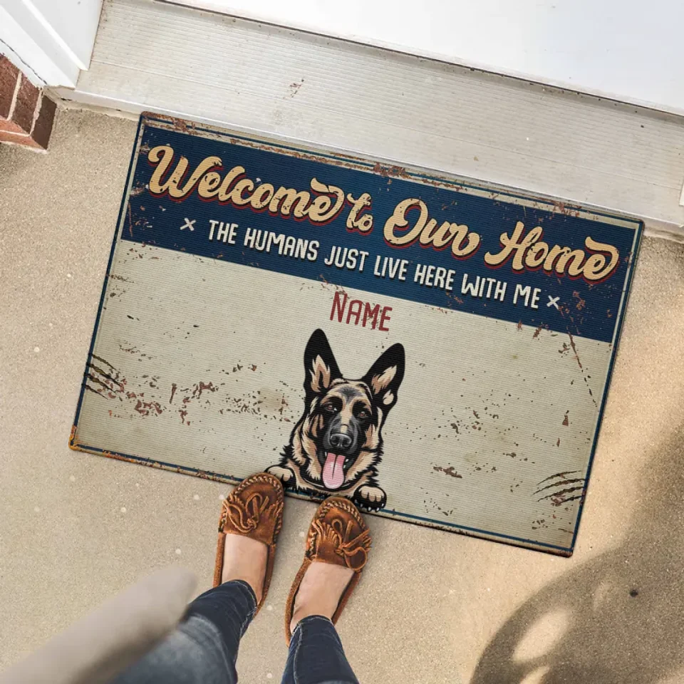 Welcome To Our Home Dog Personalized Doormat